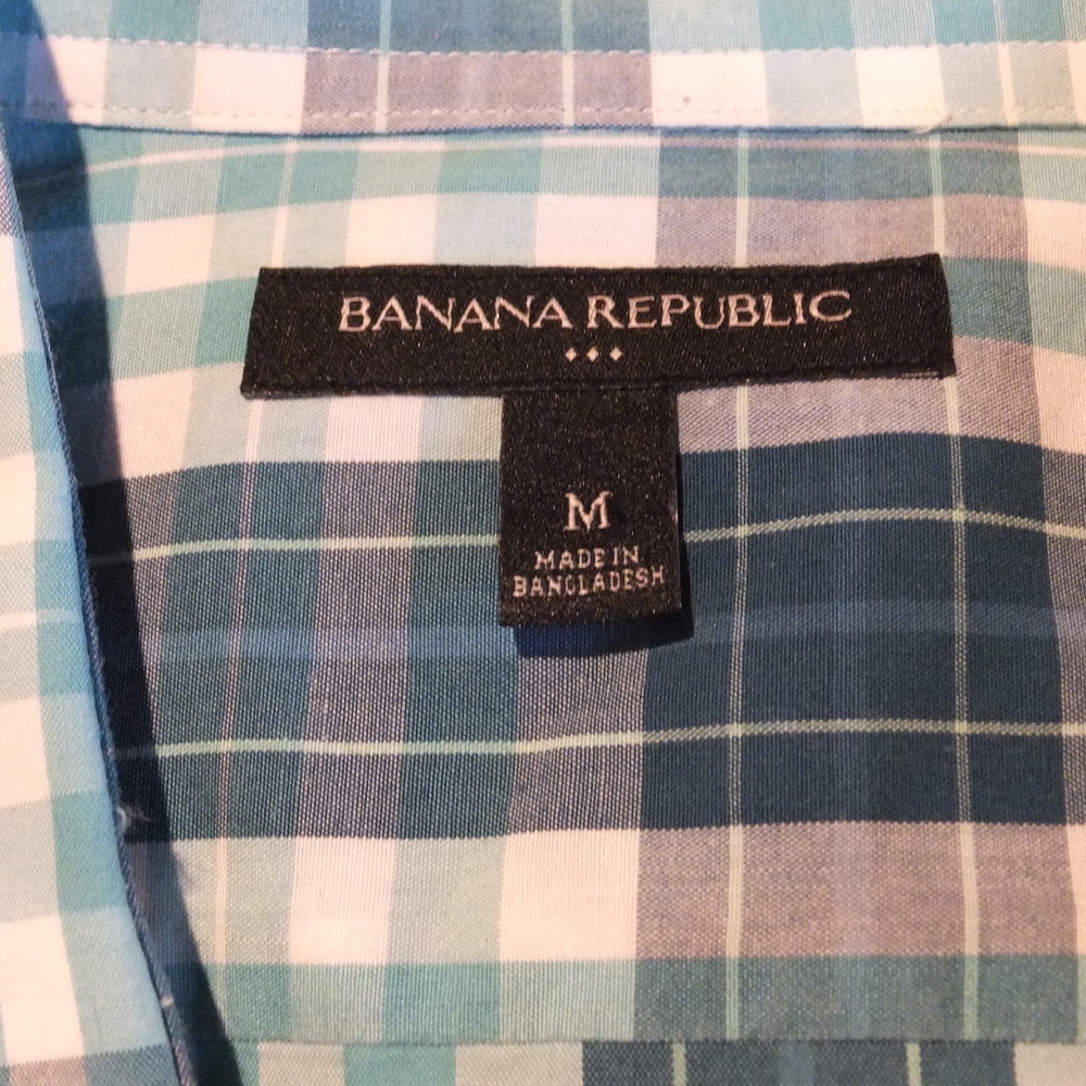 Banan Republic Teal & White Excellent Long Sleeves